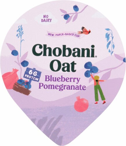 Chobani Oat-Based Blueberry Pomegranate Oat Milk Yogurt Perspective: top
