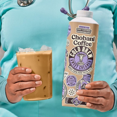 Chobani™ Cold Brew with Sweet Creamer Coffee Perspective: top