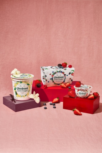 Chobani Zero Sugar Strawberry Yogurt Perspective: top