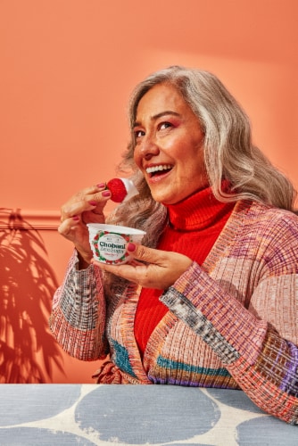 Chobani® Zero Sugar Strawberry Greek Yogurt Cup Perspective: top