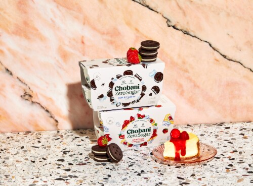 Chobani® Zero Sugar Strawberry Cheesecake Greek Yogurt Perspective: top