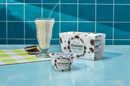 Chobani® Zero Sugar Milk & Cookies Greek Yogurt Perspective: top