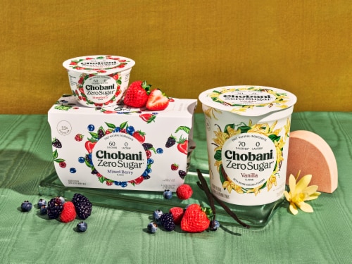 Chobani® Zero Sugar Mixed Berry Yogurt Perspective: top