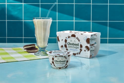 Chobani® Zero Sugar Milk & Cookies Greek Yogurt Cup Perspective: top