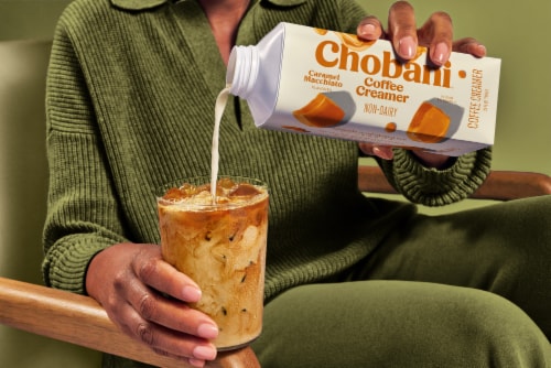 Chobani® Plant-Based Caramel Macchiato Coffee Creamer Perspective: top