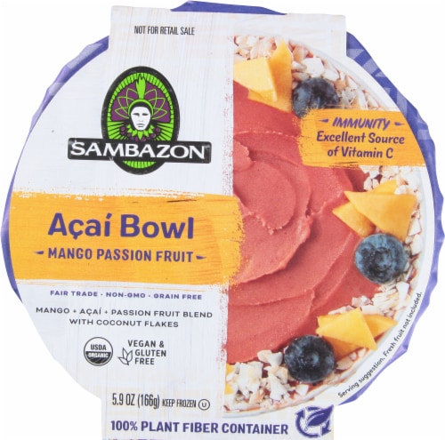 Sambazon Mango Passion Fruit Acai Bowl Perspective: top