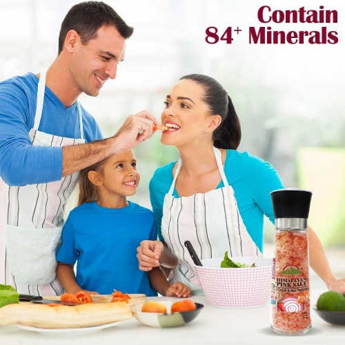 Himalayan Chef Pink Salt with Roasted Onion & Red Crushed Pepper, Tall Glass Grinder, 12.5 Oz Perspective: top