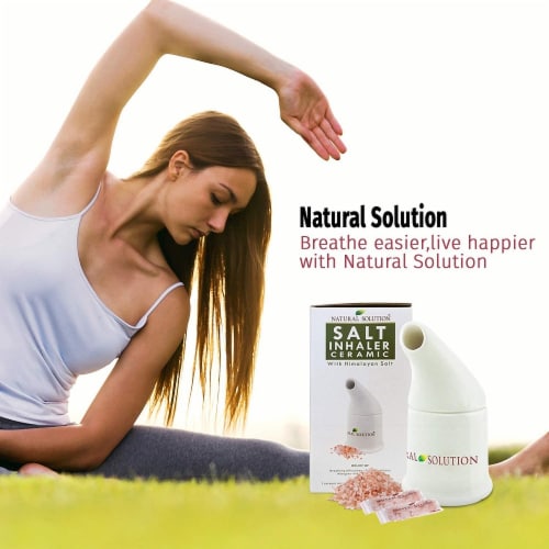 Natural Solution Neti Pot, Ceramic Salt Inhaler, Respiratory Therapy for Asthma and Allergies Perspective: top
