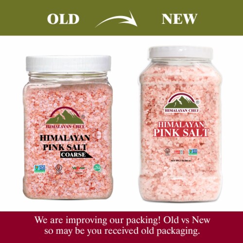 Himalayan Chef Pink Salt, 100% Natural, Coarse, Ideal for Salt Grinders & Salt Mills | 5 lbs. Perspective: top