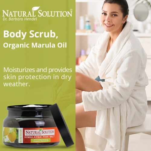 Natural Solution Body Scrub, Moisturizes with Organic Marula Oil - 12.3 oz Perspective: top