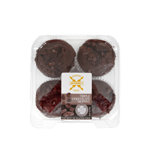 Antonina's Bakery Gluten-Free Triple Chocolate Muffins Perspective: top