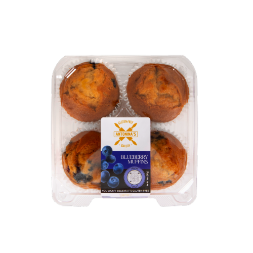 Antonina's Bakery Gluten-Free Blueberry Muffins Perspective: top