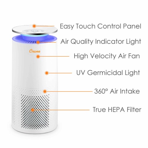 Crane True HEPA UV Air Purifier Perspective: top