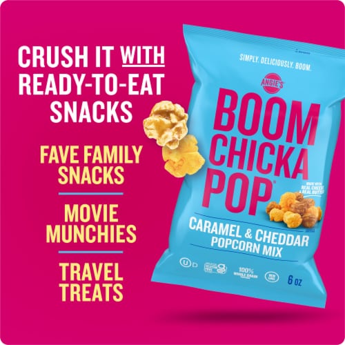 Angie's Boomchickapop Caramel & Cheddar Popcorn Mix Perspective: top