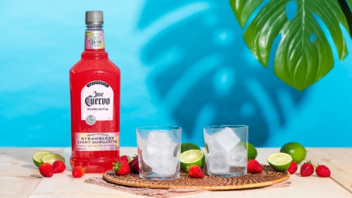 Jose Cuervo® Authentic Margarita Strawberry Light Prepared Cocktails Ready To Serve Perspective: top