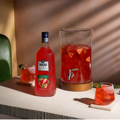 1800 The Ultimate Margarita Strawberry Prepared Cocktails Ready To Serve Perspective: top