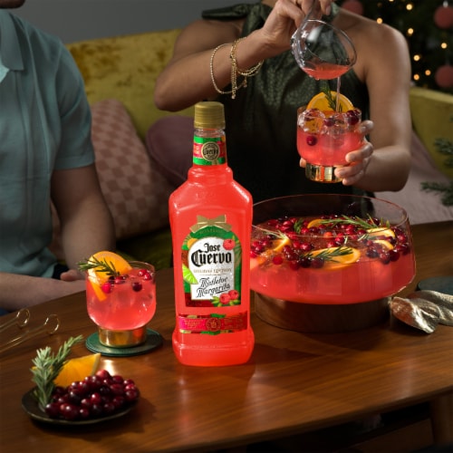 Jose Cuervo Authentic Margarita Mistletoe Prepared Cocktails Ready To Serve Perspective: top