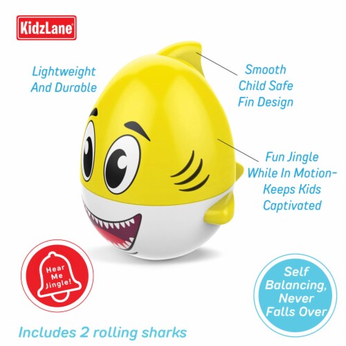 Kidzlane Shark Bath Toy 2-Pack | Pink & Yellow with Sound Effects Perspective: top