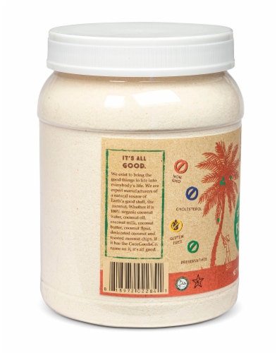 Organic Coconut Flour 36 oz, PET Jar Perspective: top
