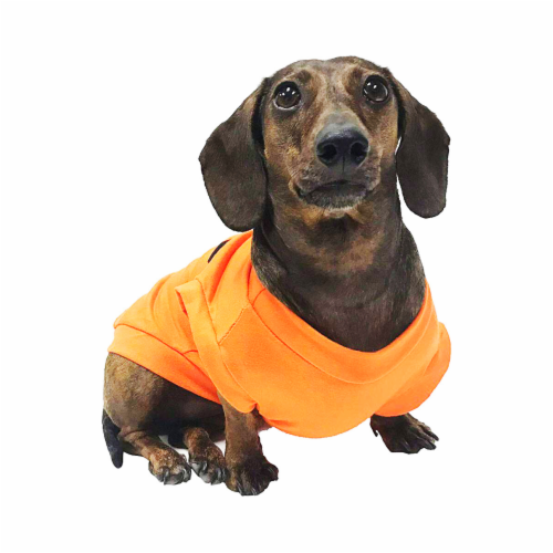 Midlee Pumpkin Face Dog Shirt Halloween Costume (Large) Perspective: top