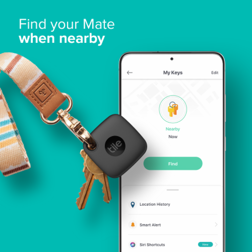 Tile Mate Item Tracker - Black Perspective: top
