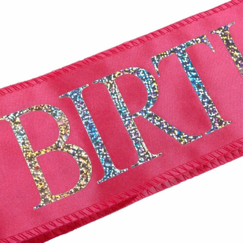 Pink Birthday Girl Rhinestone Tiara Birthday Sash Set for Gift Party Supplies and Decorations Perspective: top