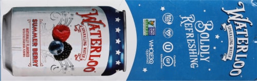 Waterloo® Summer Berry Flavored Sparkling Water Cans Perspective: top