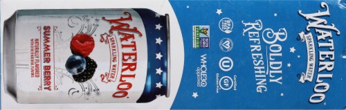 Waterloo® Summer Berry Flavored Sparkling Water Cans Perspective: top