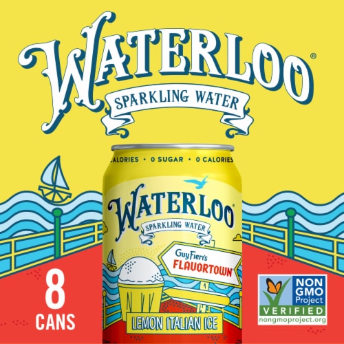 Waterloo® Lemon Italian Ice Sparkling Water Perspective: top