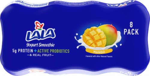 LaLa® Mango Protein Probiotic Yogurt Smoothie Bottles Perspective: top