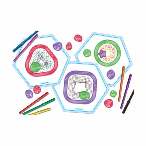 Spirograph Fun Shapes Set - Red Perspective: top