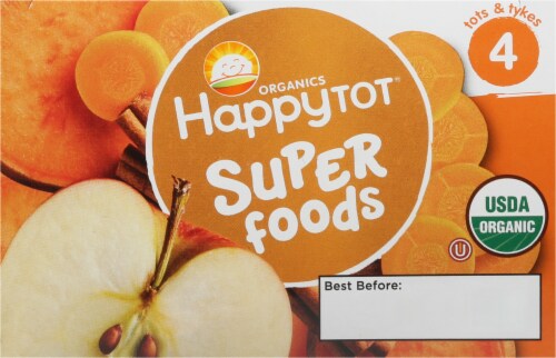 Happy Tot® Organics Super Foods Apple Sweet Potato Carrot Baby Food Pouches Perspective: top