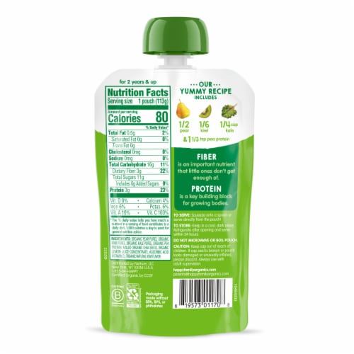 Happy Tot Stage 4 Organic Pears Kiwi & Kale Pouch Perspective: top