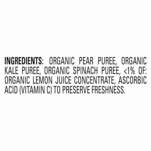 Clearly Crafted Stage 2 Pears, Kale & Spinach Pouch Perspective: top