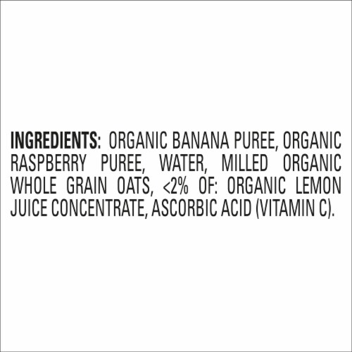 Happy Baby Clearly Crafted Stage 2 Bananas Raspberries & Oats Pouch Perspective: top