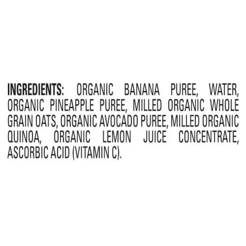 Happy Baby Clearly Crafted Stage 2 Meals Bananas Pineapple Avocado & Granola Pouch Perspective: top
