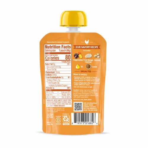 Happy Baby® Organics Savory Blends, Chicken, Vegetables & Quinoa Fiesta Pouch Perspective: top