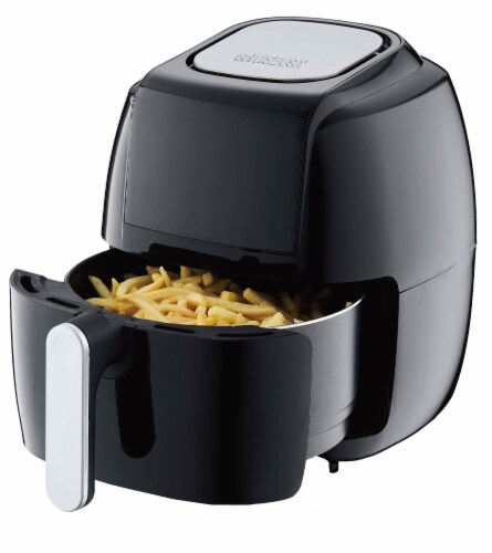 GoWISE USA 5.0-Quart 1500-Watt Digital Air Fryer, (Black) Perspective: top