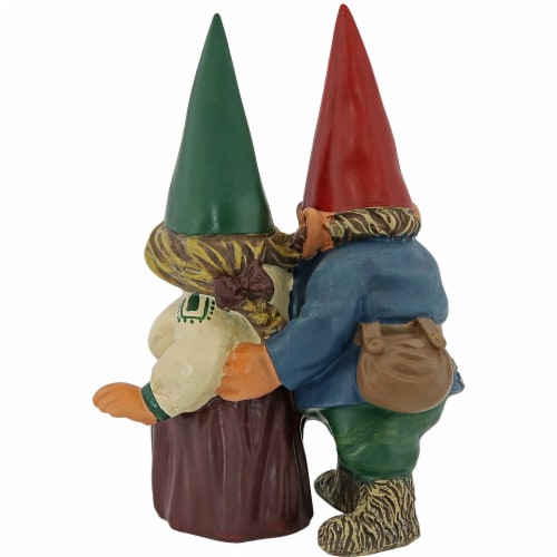 Sunnydaze Arnold and Sarah Gnome Statue - Outdoor Lawn and Garden Decor - 8" Perspective: top