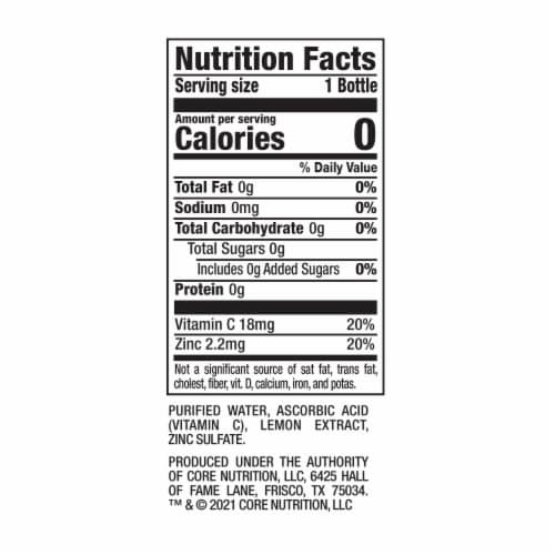 Core Hydration Immunity Enhanced Bottled Water Perspective: top