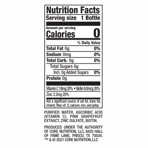 Core Hydration Vibrance Enhanced Bottled Water Perspective: top
