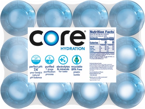 Core® Hydration Purified Bottled Water Perspective: top