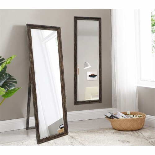 Martin Svensson Home Farmhouse Full Length Floor Mirror with Stand Antique Black Perspective: top