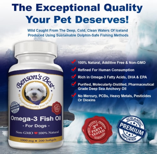 Omega 3 Fish Oil for Dogs 1000 mg Softgels 1000 mg Kroger
