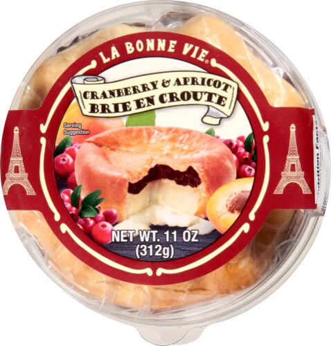 La Bonne Vie Cranberries Apricots & Almonds Brie en Croute Perspective: top