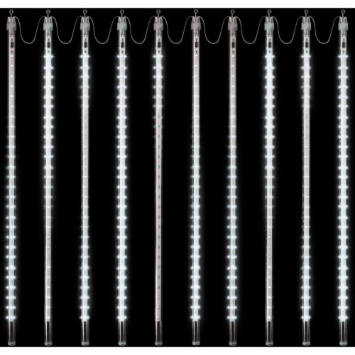 Alpine Blue & Cool White 540-Bulb Chasing LED 10-Icicle Light Set COR230BLWT-10 Perspective: top