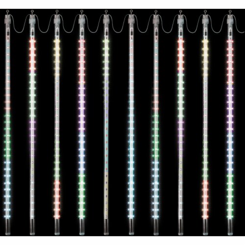 Alpine Multi 540-Bulb Chasing LED 10-Icicle Light Set COR230MC-10 Perspective: top