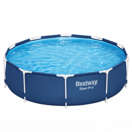 Bestway Steel Pro  Round Above Ground Swimming Pool Set with Filter Pump Perspective: top