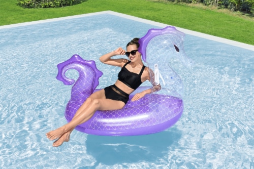 H2OGo!™ Royal Seahorse Ride On Pool Inflatable Perspective: top