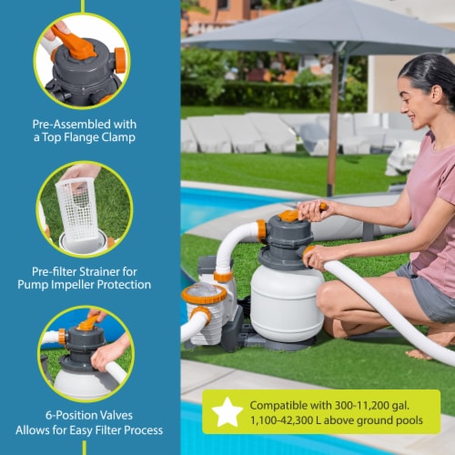Bestway 58498E Flowclear 1500 Gallon Sand Filter Pump for Above Ground